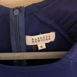 Barney’s New York shift dress with cap sleeve. Royal blue/deep blue color.